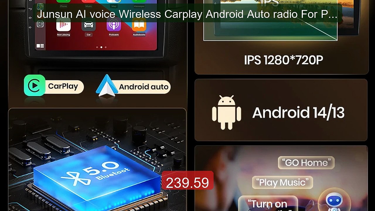 Junsun AI voice Wireless Carplay Android Auto radio For Peugeo... -- Best Buy 2026 | Great Quality!