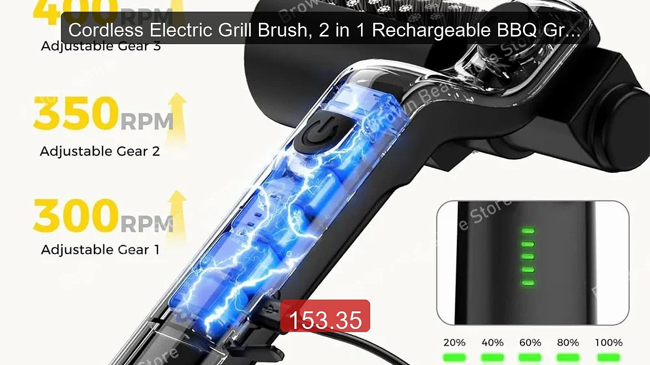 Cordless Electric Grill Brush, 2 in 1 Rechargeable BBQ Gril... -- Top Pick 2026 | Unbeatable Price!