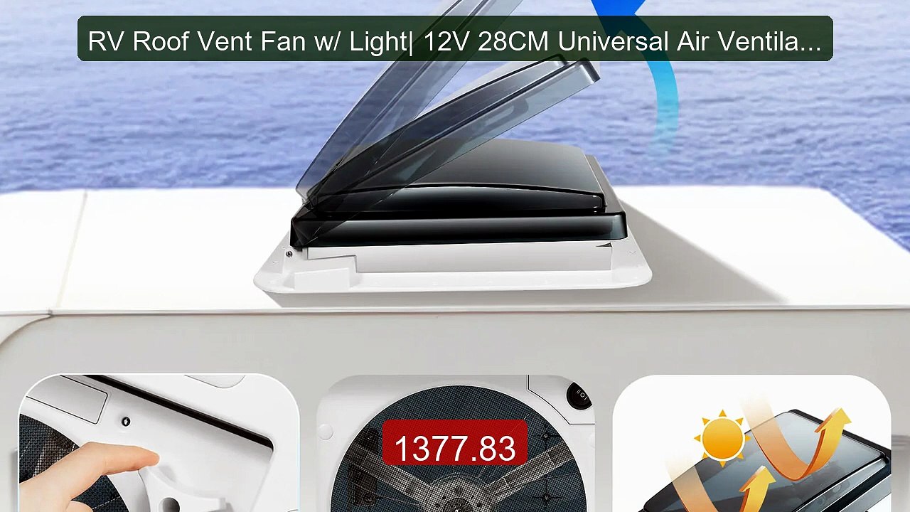 RV Roof Vent Fan w/ Light| 12V 28CM Universal Air Ventilati... -- Top Pick 2026 | Unbeatable Price!