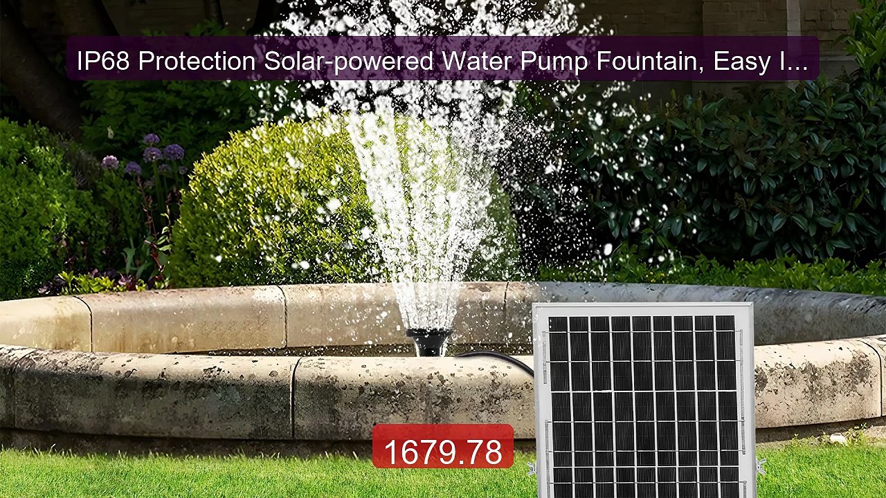 IP68 Protection Solar-powered Water Pump Fountain, Easy Installatio... -- Top Rated 2026 | Buy Now!