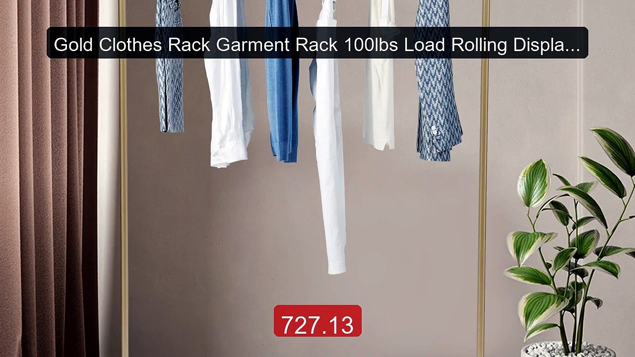 Gold Clothes Rack Garment Rack 100lbs Load Rolling Display St... -- Amazing Value 2026 | Must Have!