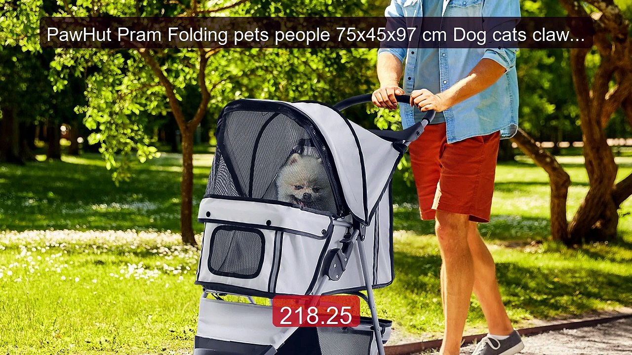 PawHut Pram Folding pets people 75x45x97 cm Dog cats claw Cart... -- Best Buy 2026 | Great Quality!
