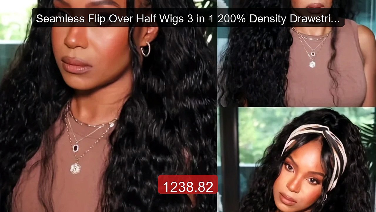 Seamless Flip Over Half Wigs 3 in 1 200% Density Drawstring Curly H... -- Top Rated 2026 | Buy Now!