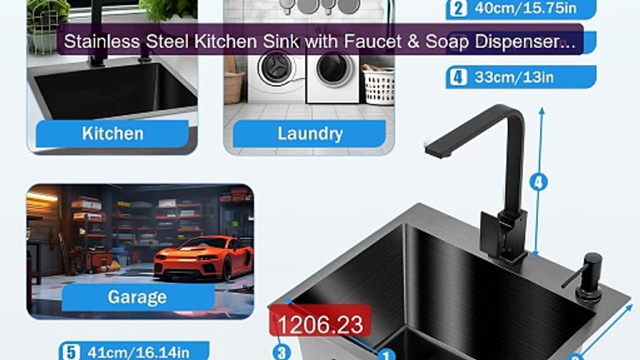 Stainless Steel Kitchen Sink with Faucet & Soap Dispenser, Drop in... -- Best Deal 2026 | Shop Now!
