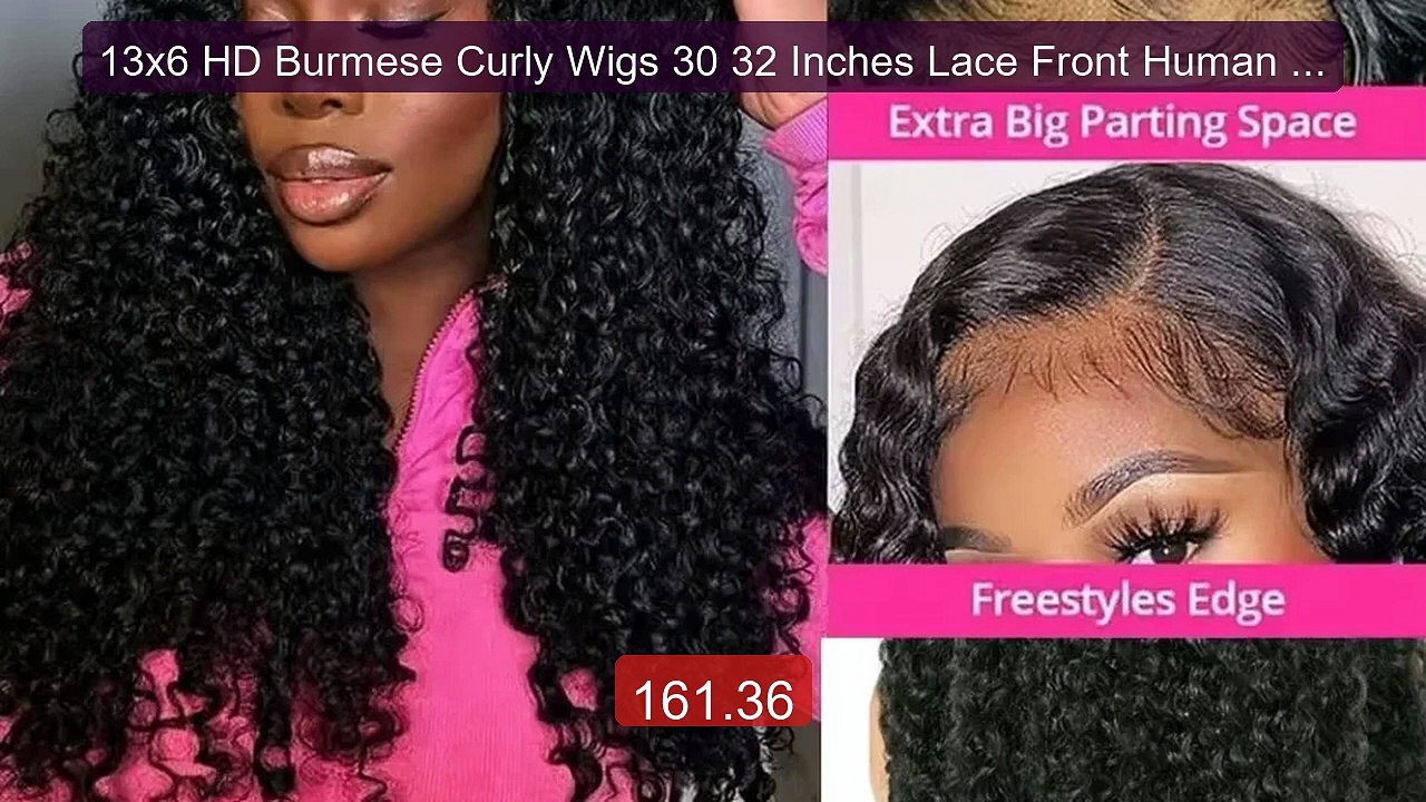13x6 HD Burmese Curly Wigs 30 32 Inches Lace Front Human Hair... -- Amazing Value 2026 | Must Have!