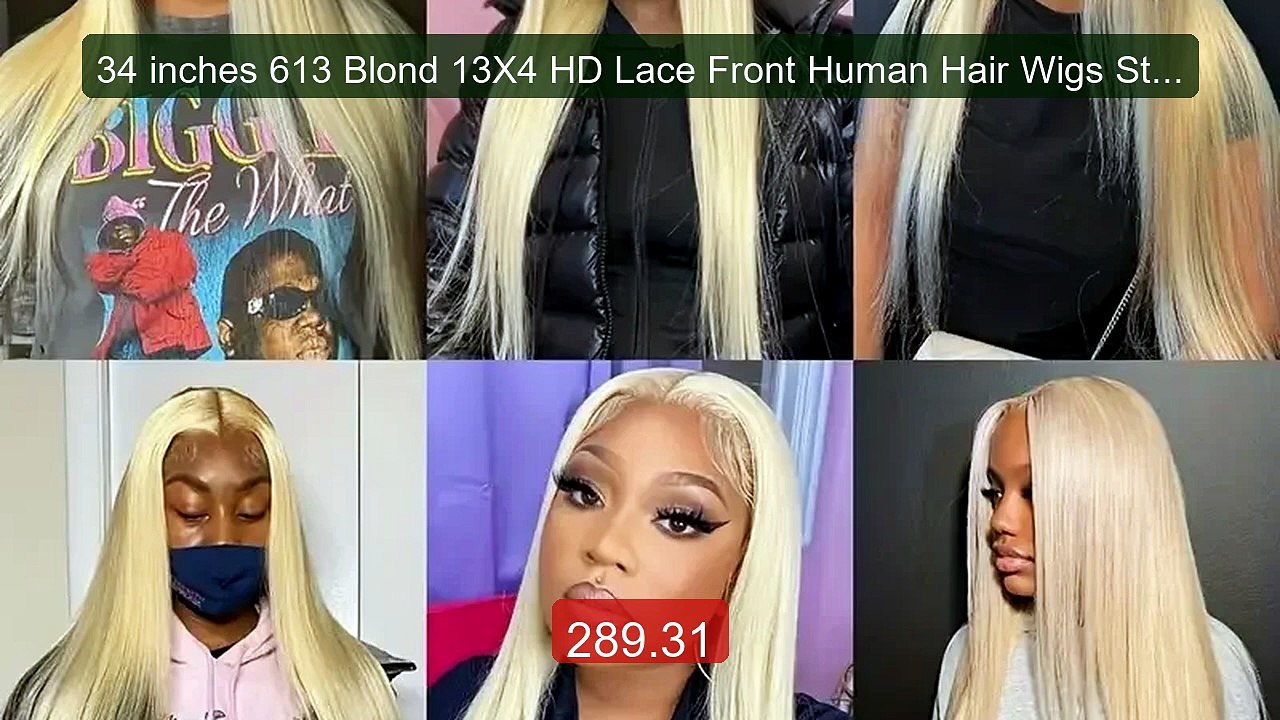 34 inches 613 Blond 13X4 HD Lace Front Human Hair Wigs Straigh... -- Best Buy 2026 | Great Quality!