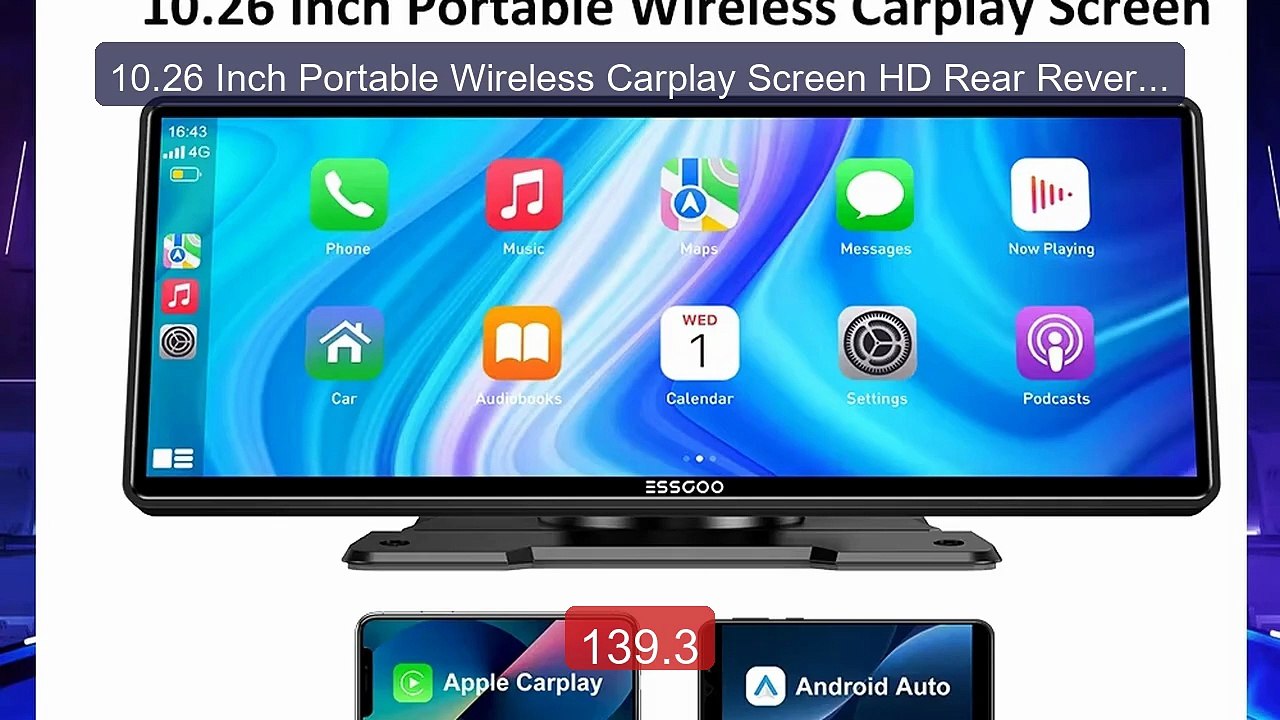 10.26 Inch Portable Wireless Carplay Screen HD Rear Reversing... -- Amazing Value 2026 | Must Have!