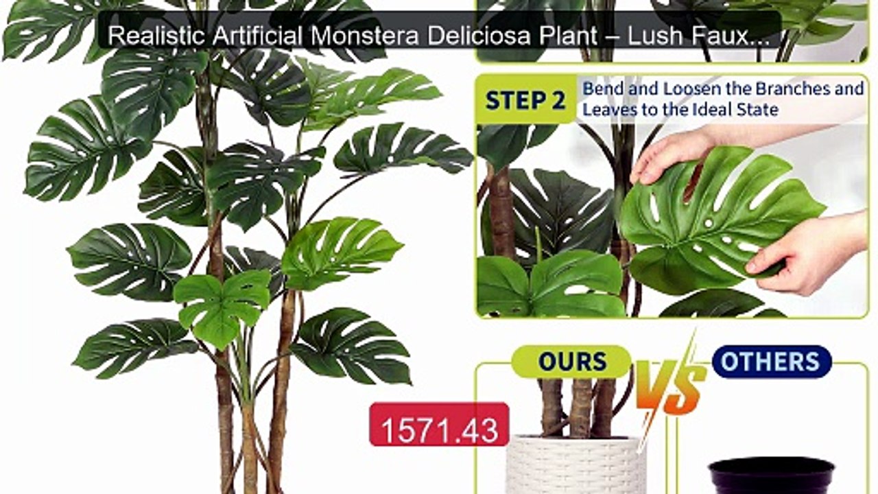 Realistic Artificial Monstera Deliciosa Plant – Lush Faux Exot... -- Best Buy 2026 | Great Quality!