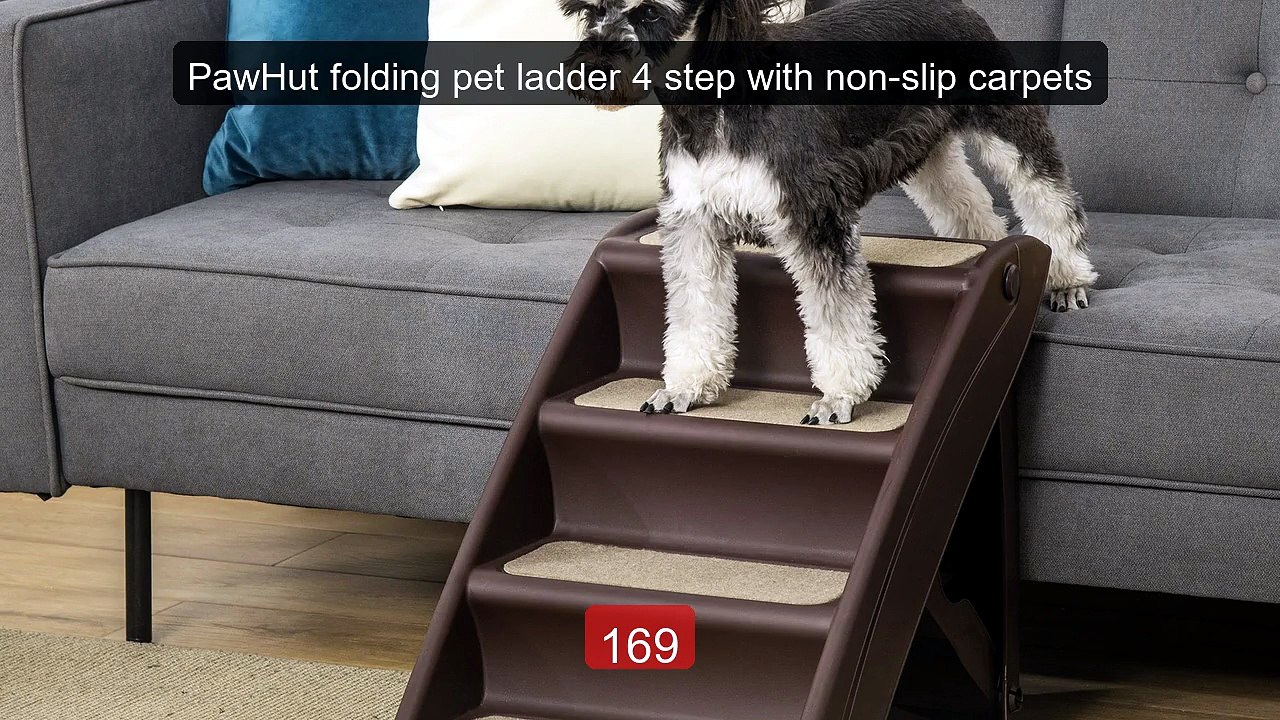 PawHut folding pet ladder 4 step with non-slip carpets -- Hot Deal 2026 | Limited Offer!