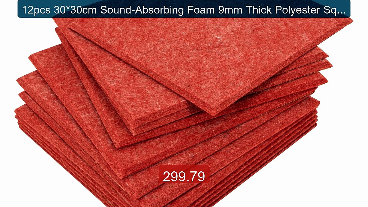12pcs 30*30cm Sound-Absorbing Foam 9mm Thick Polyester Square... -- Amazing Value 2026 | Must Have!