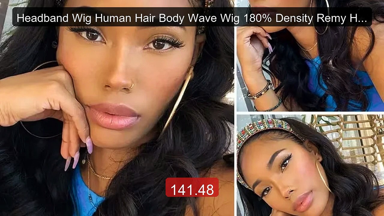 Headband Wig Human Hair Body Wave Wig 180% Density Remy Human ... -- Best Buy 2026 | Great Quality!