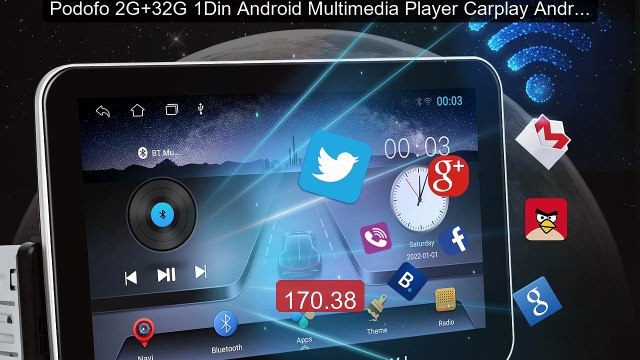Podofo 2G+32G 1Din Android Multimedia Player Carplay Android Auto B... Top Rated 2026 | Buy Now!