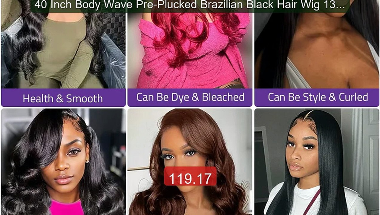 40 Inch Body Wave Pre-Plucked Brazilian Black Hair Wig 13x4 an... -- Best Buy 2026 | Great Quality!