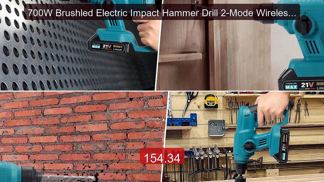 700W Brushled Electric Impact Hammer Drill 2-Mode Wireless 360... -- Best Buy 2026 | Great Quality!