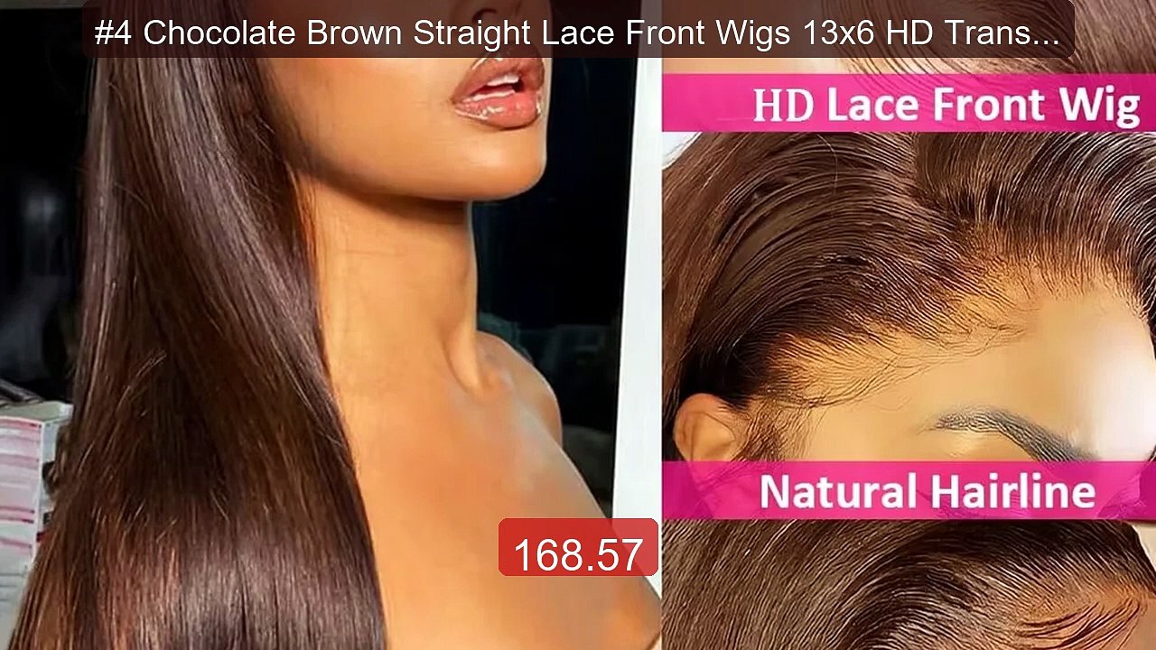 #4 Chocolate Brown Straight Lace Front Wigs 13x6 HD Transparent Lac... -- Top Rated 2026 | Buy Now!