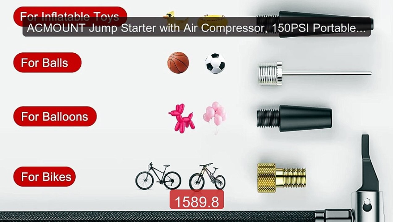 ACMOUNT Jump Starter with Air Compressor, 150PSI Portable Tire... -- Hot Deal 2026 | Limited Offer!