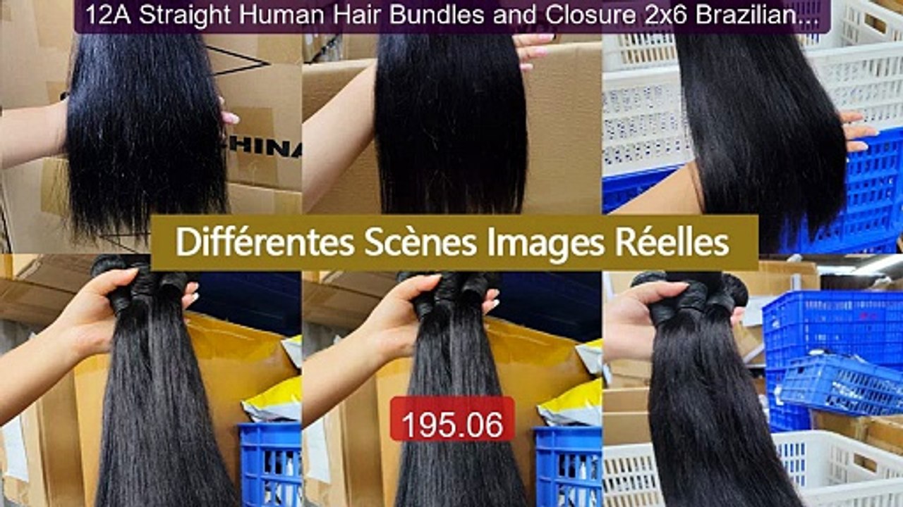 12A Straight Human Hair Bundles and Closure 2x6 Brazilian Raw Hair... -- Best Deal 2026 | Shop Now!