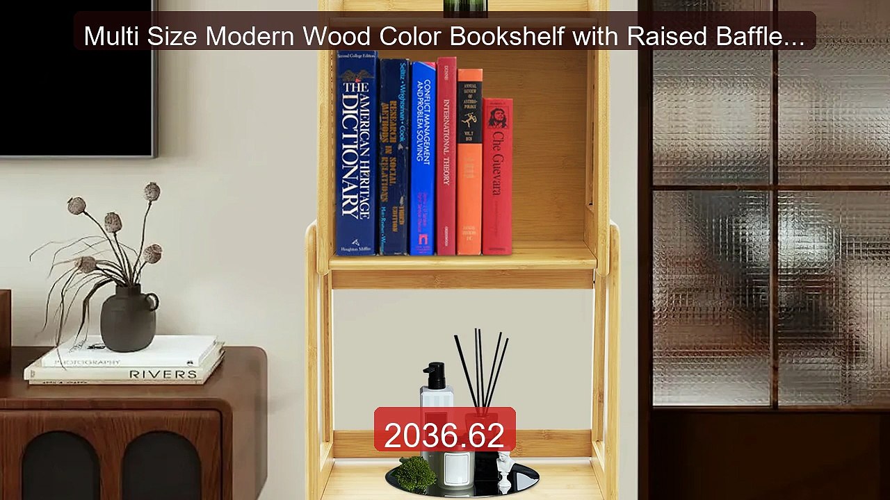 Multi Size Modern Wood Color Bookshelf with Raised Baffles Ro... -- Amazing Value 2026 | Must Have!