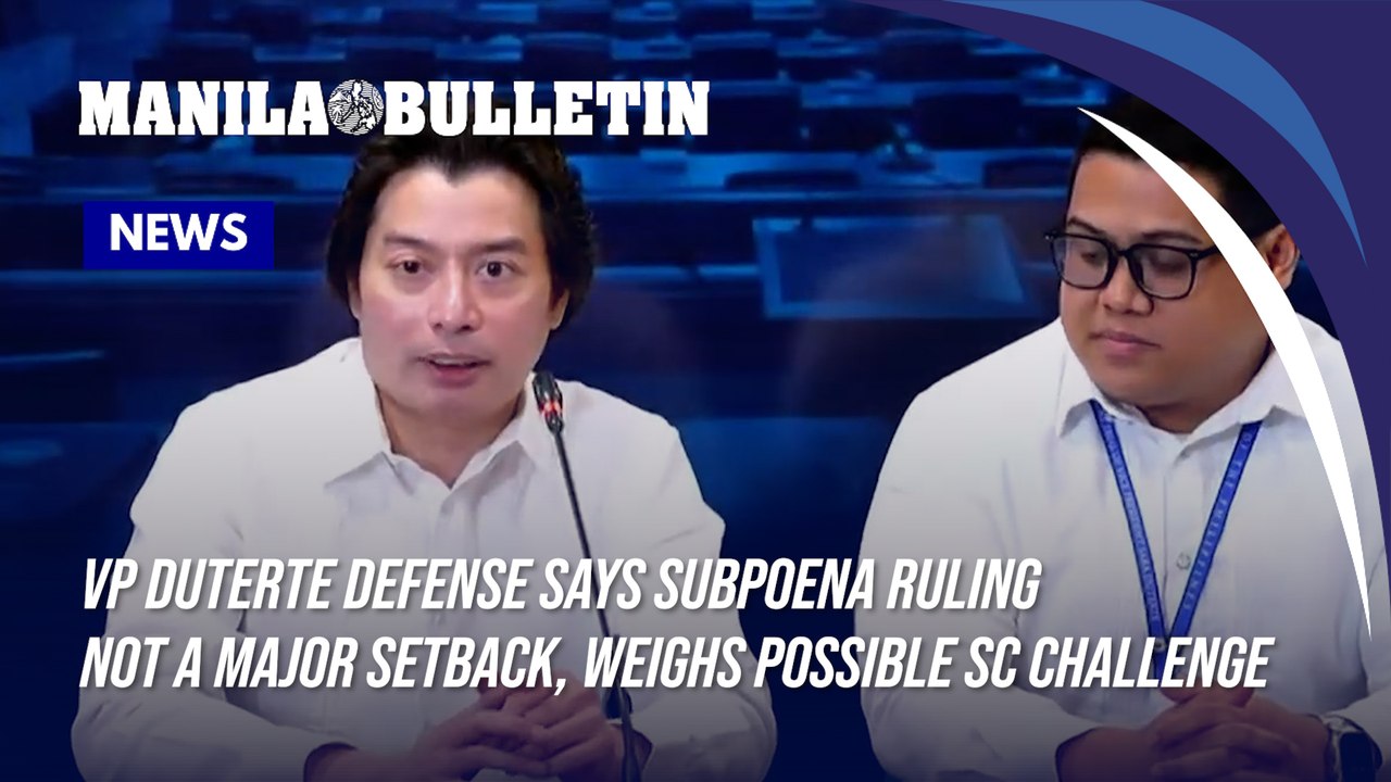 VP Duterte defense says subpoena ruling not a major setback, weighs possible SC challenge