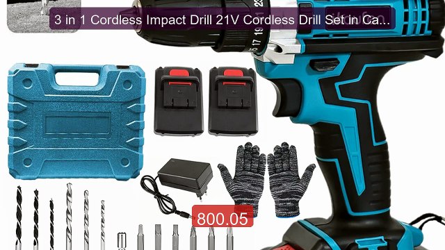 3 in 1 Cordless Impact Drill 21V Cordless Drill Set in Case w... Amazing Value 2026 | Must Have!