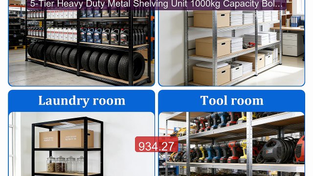 5-Tier Heavy Duty Metal Shelving Unit 1000kg Capacity Boltl... Top Pick 2026 | Unbeatable Price!