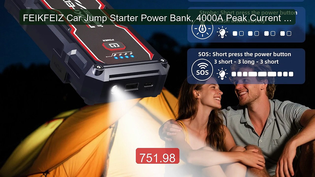 FEIKFEIZ Car Jump Starter Power Bank, 4000A Peak Current 21800mAh,... -- Best Deal 2026 | Shop Now!