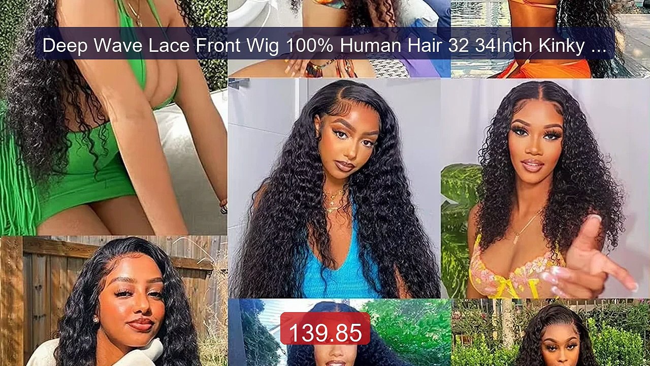 Deep Wave Lace Front Wig 100% Human Hair 32 34Inch Kinky Curly... -- Best Buy 2026 | Great Quality!