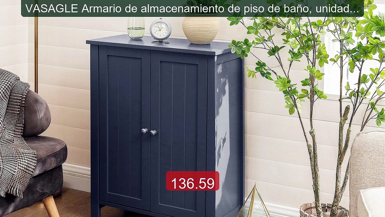 VASAGLE Armario de almacenamiento de piso de baño, unidad de a... -- Best Buy 2026 | Great Quality!