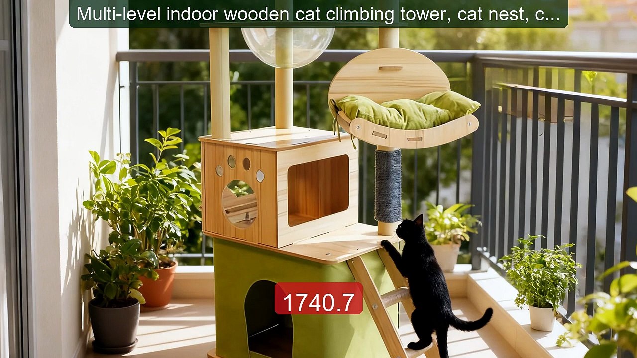 Multi-level indoor wooden cat climbing tower, cat nest, cat tr... -- Best Buy 2026 | Great Quality!