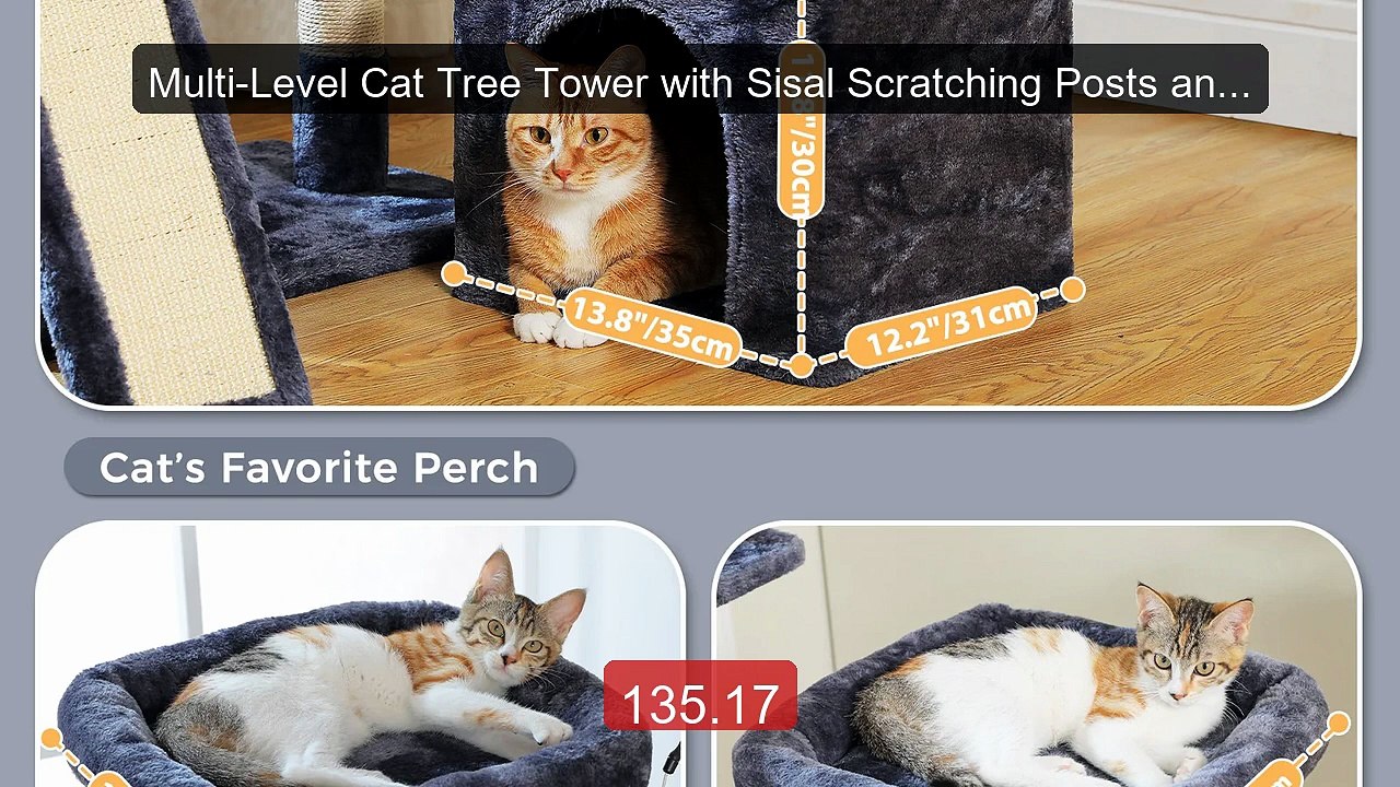 Multi-Level Cat Tree Tower with Sisal Scratching Posts and Pad... -- Best Buy 2026 | Great Quality!