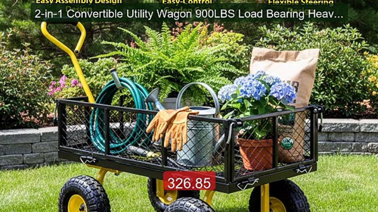 2-in-1 Convertible Utility Wagon 900LBS Load Bearing Heavy Gau... -- Best Buy 2026 | Great Quality!