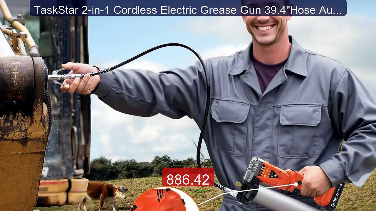 TaskStar 2-in-1 Cordless Electric Grease Gun 39.4"Hose Automatic 1... -- Best Deal 2026 | Shop Now!