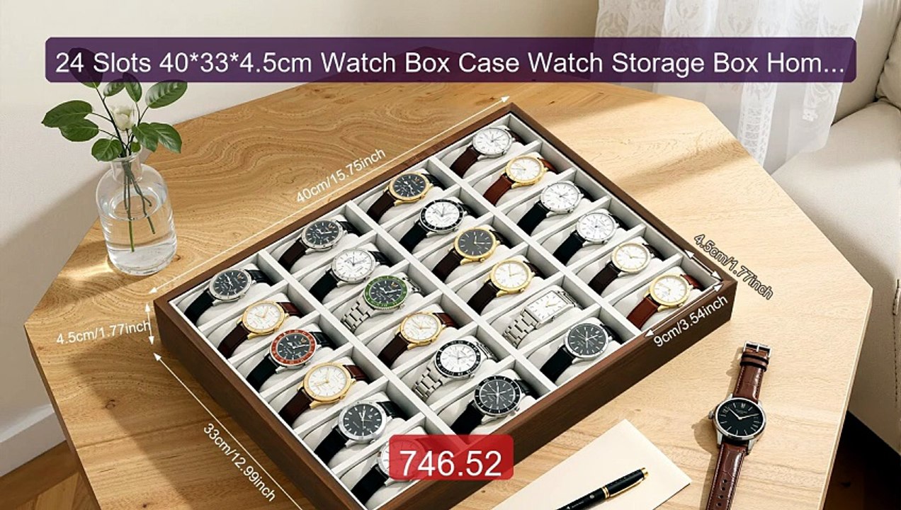 24 Slots 40*33*4.5cm Watch Box Case Watch Storage Box Home Watch Br... -- Top Rated 2026 | Buy Now!