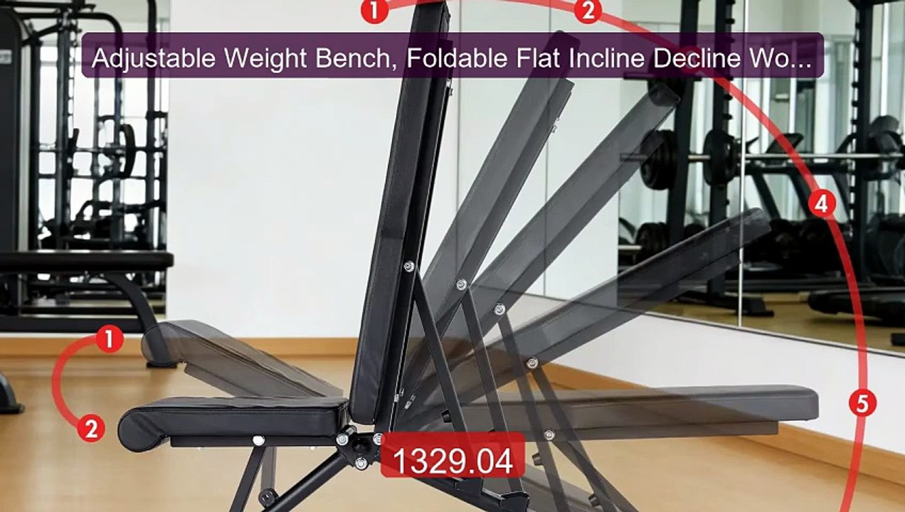 Adjustable Weight Bench, Foldable Flat Incline Decline Workou... -- Amazing Value 2026 | Must Have!