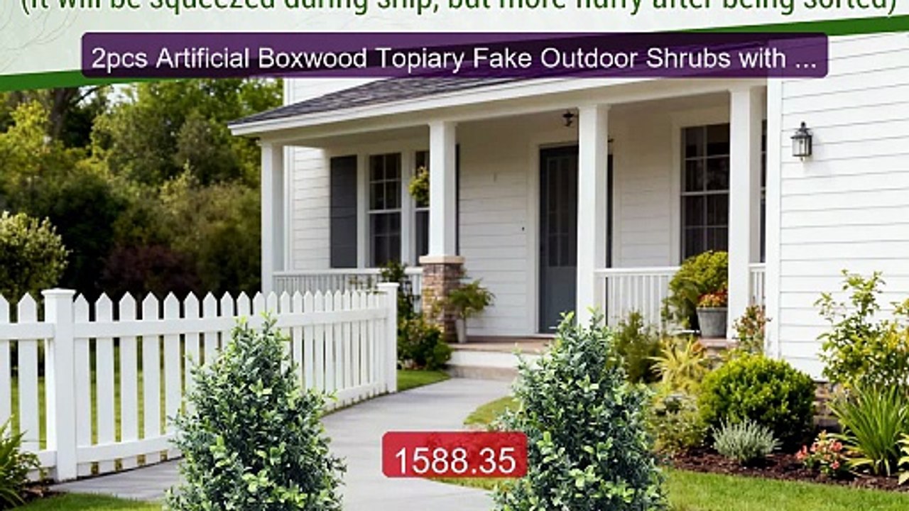 2pcs Artificial Boxwood Topiary Fake Outdoor Shrubs with Groun... -- Hot Deal 2026 | Limited Offer!