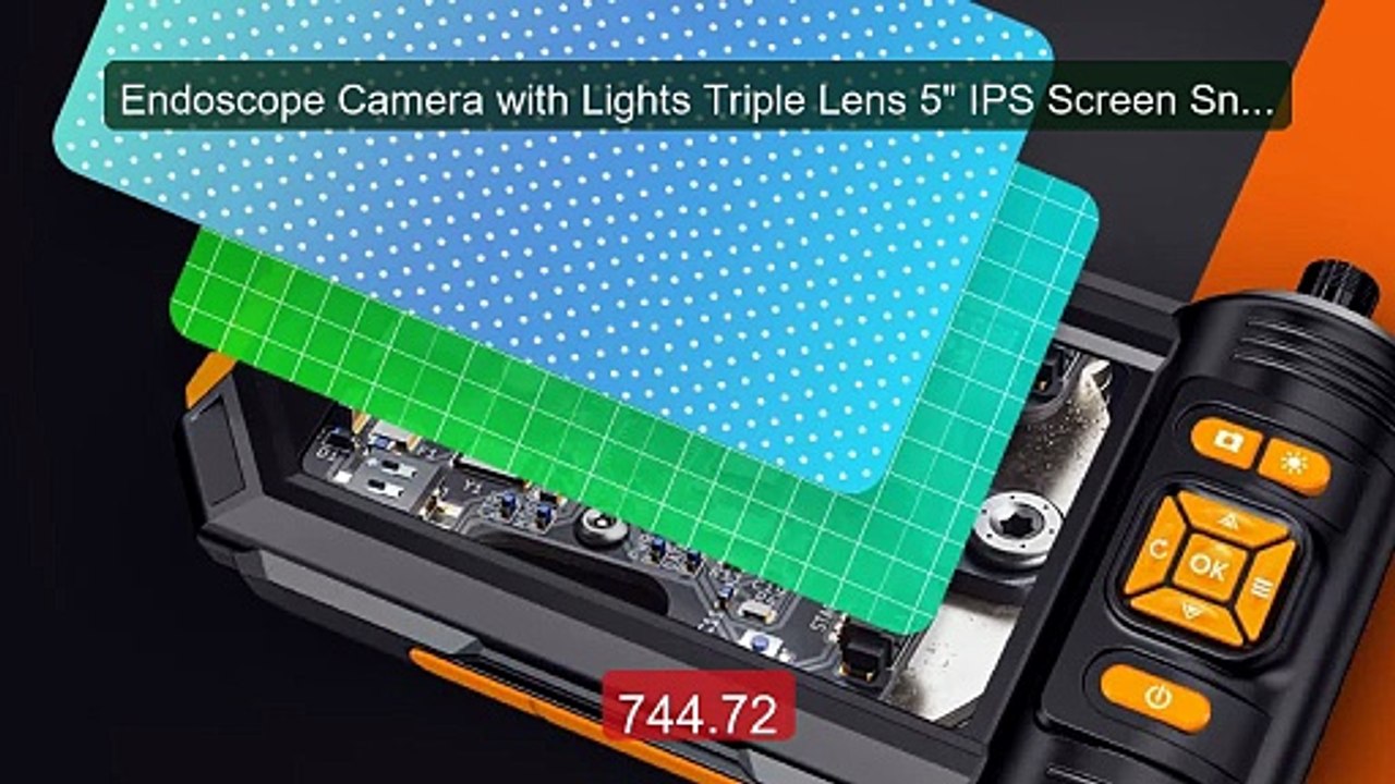 Endoscope Camera with Lights Triple Lens 5" IPS Screen Snake C... -- Best Buy 2026 | Great Quality!