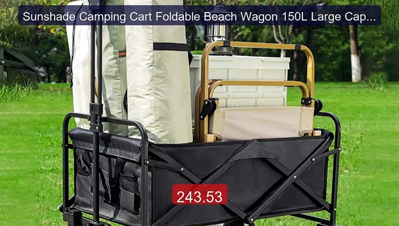 Sunshade Camping Cart Foldable Beach Wagon 150L Large Capac... -- Top Pick 2026 | Unbeatable Price!