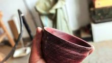 Purple Handmade" ||| "Purple Handmade" Violet Wood Turned Tea Bowl.