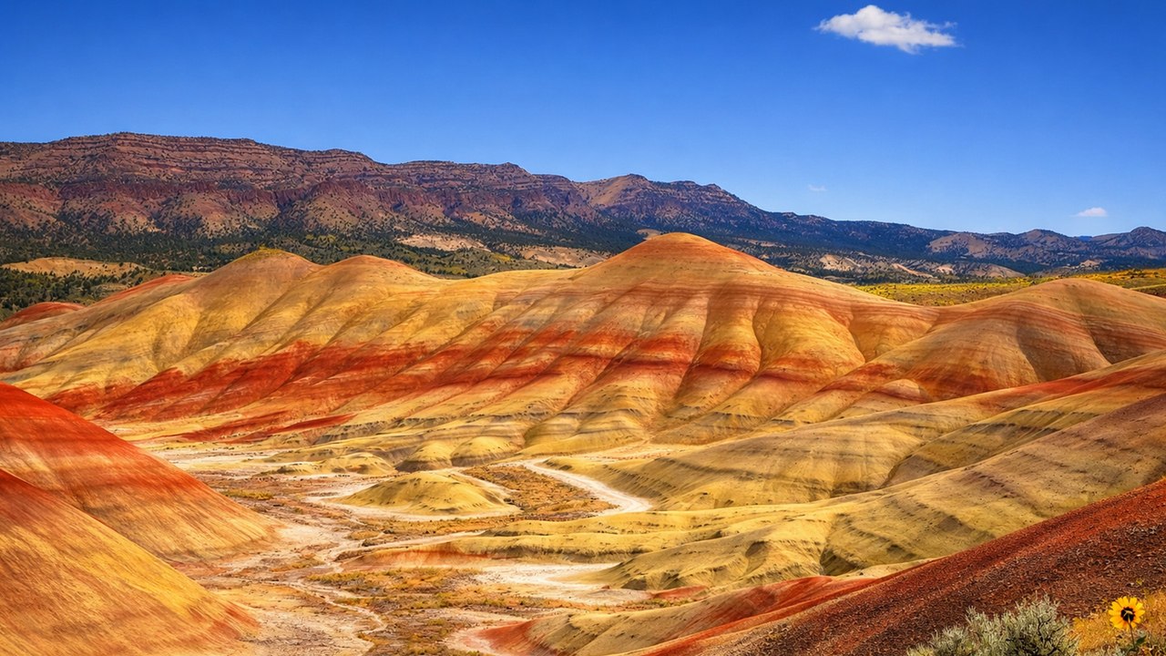 Painted Hills Colorful Desert Landscape 4K 60fps