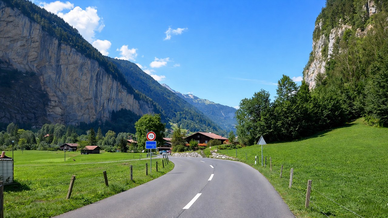 Driving Lauterbrunnen to Grindelwald Switzerland 4K 60fps