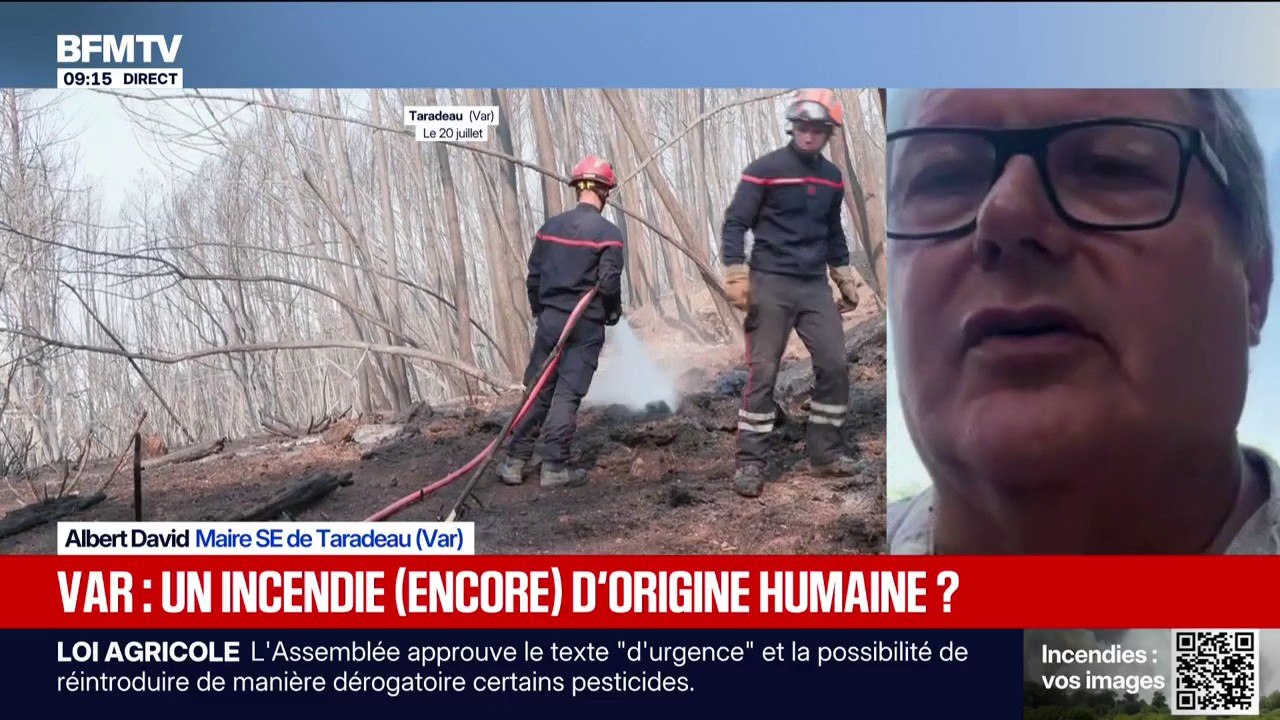 Incendie dans le Var: "Ce n'est pas normal que le feu ait démarré à cet endroit-là", déclare Albert David, maire de Taradeau