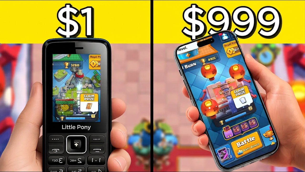 Clash Royale on a $1 Phone vs a $999 Phone