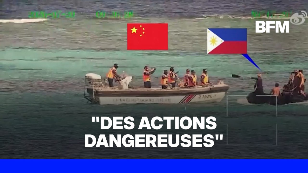 Des garde-côtes chinois et philippins s’affrontent avec des rames en mer de Chine méridionale