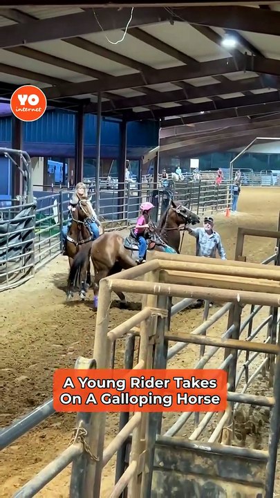 8-Year-Old Girl Masterfully Rides Horse at Full Speed