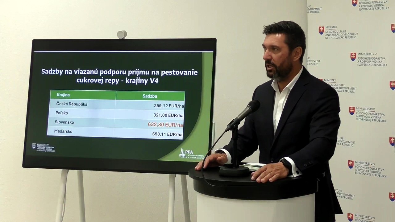 ZÁZNAM: R. Takáč: Pestovatelia cukrovej repy dostanú tento rok podporu 12,48 mil. eur