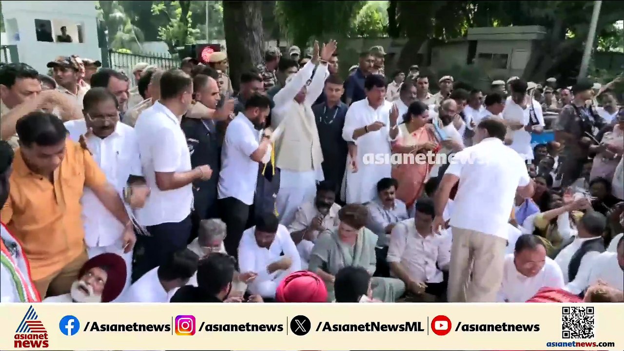 സിജെപി സമര വേദിയിലെത്തിയ എംപിമാരെ അറസ്റ്റ് ചെയ്ത് നീക്കുന്നു