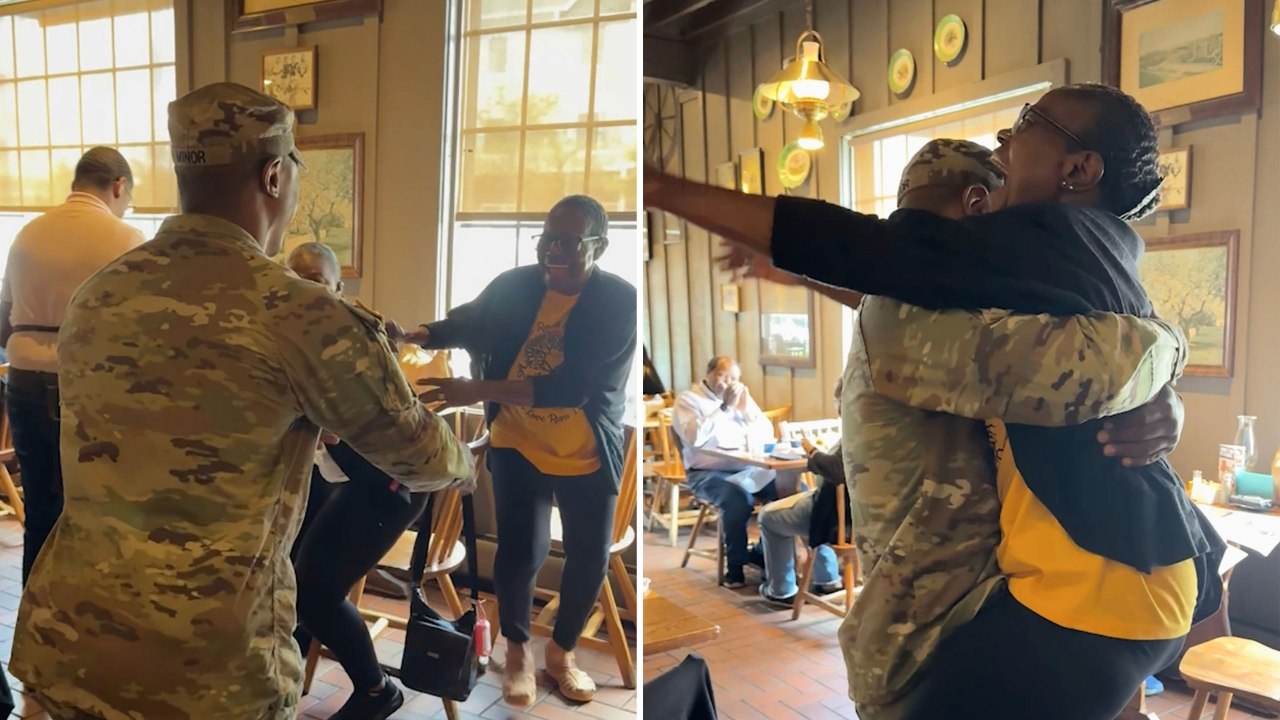 Soldier Returns Home To Surprise Vietnam Vet Mom After Two Years | Happily TV