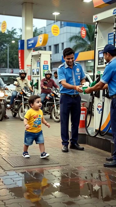 Baby at petrol pump /laughing baby/trending baby video #trending #viral #shorts #ai #baby shorts