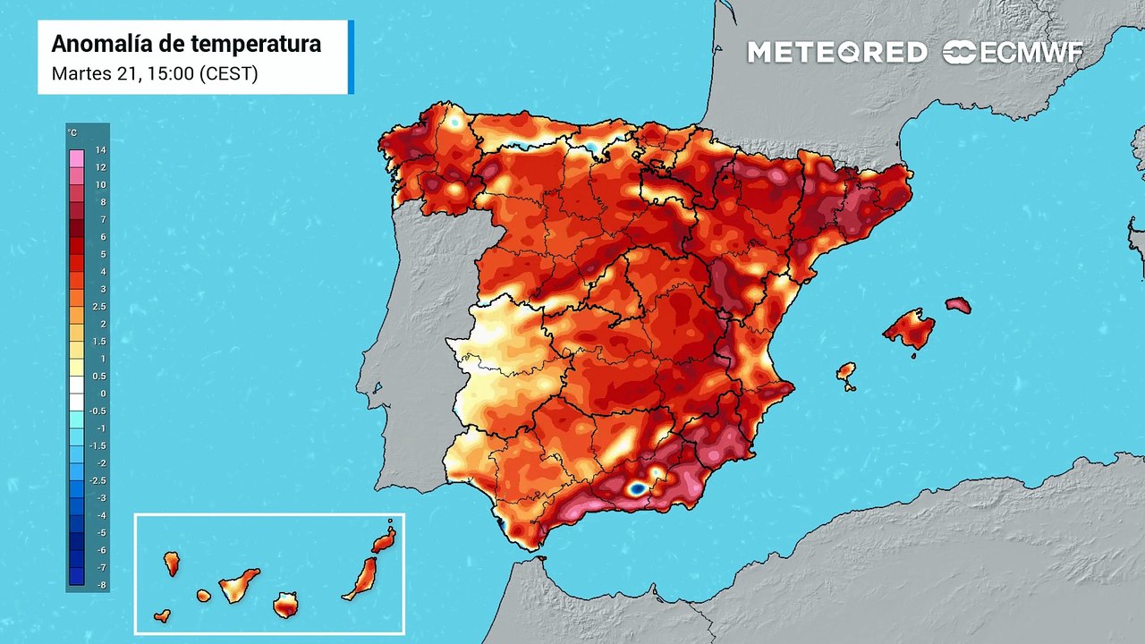 La tercera ola de calor continúa dejando valores elevados anómalos