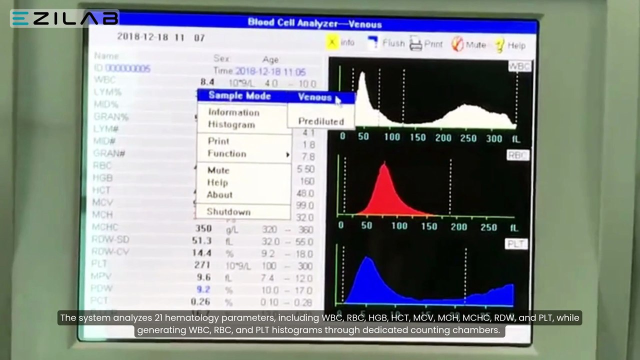 Hematology Analyzer EZL-HA101 | Automated Blood Cell Analysis System for Laboratories
